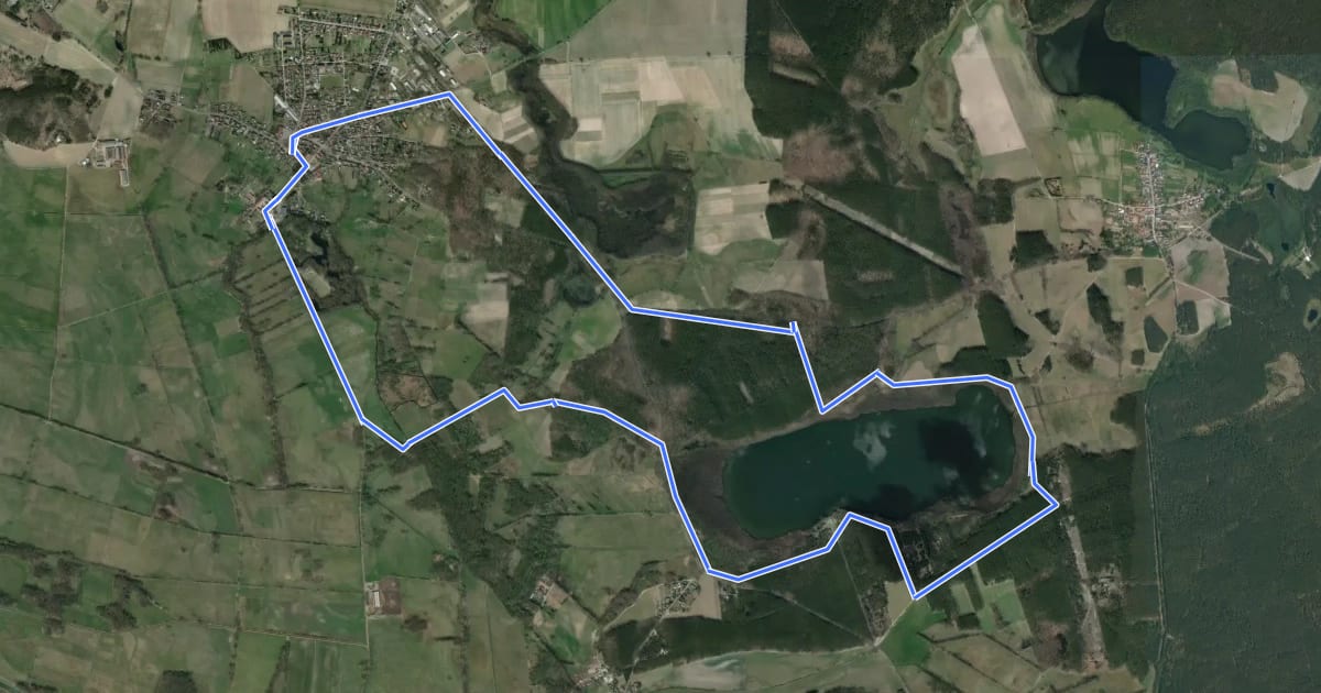 Маршрут Rundwanderweg Straupitz-Byhleguhre на спутниковом снимке