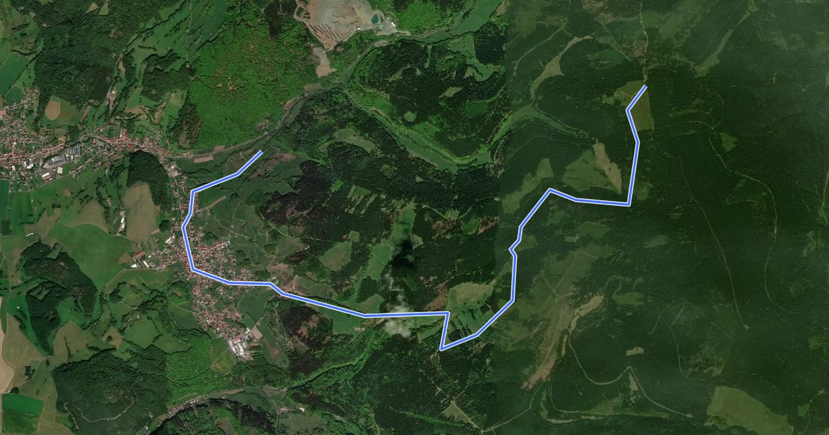 Маршрут Rundwanderweg Struth-Rennsteig-Struth на спутниковом снимке