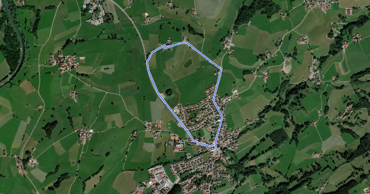 Маршрут Rundwanderweg Sulzberg 10 на спутниковом снимке