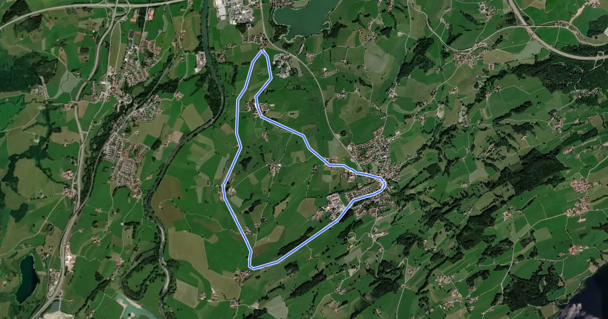 Маршрут Rundwanderweg Sulzberg 2 на спутниковом снимке
