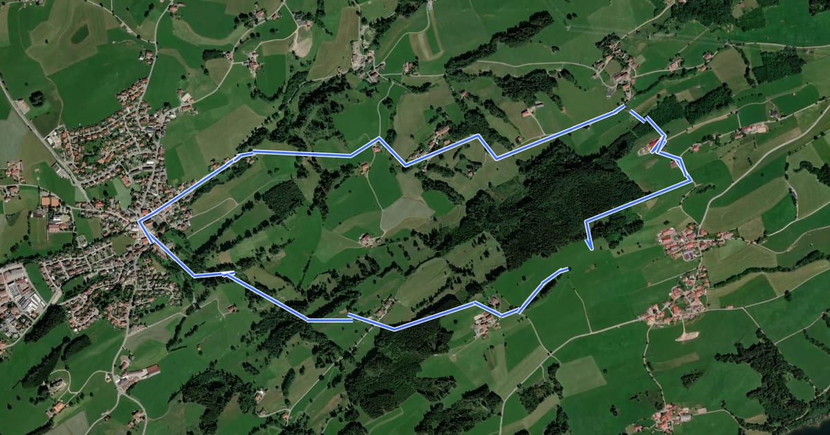 Маршрут Rundwanderweg Sulzberg 4 на спутниковом снимке