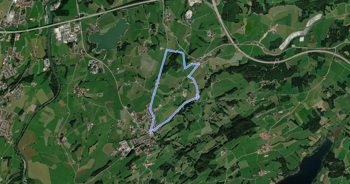 Маршрут Rundwanderweg Sulzberg 6 на спутниковом снимке