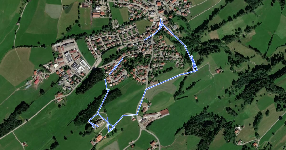 Маршрут Rundwanderweg Sulzberg 8 на спутниковом снимке