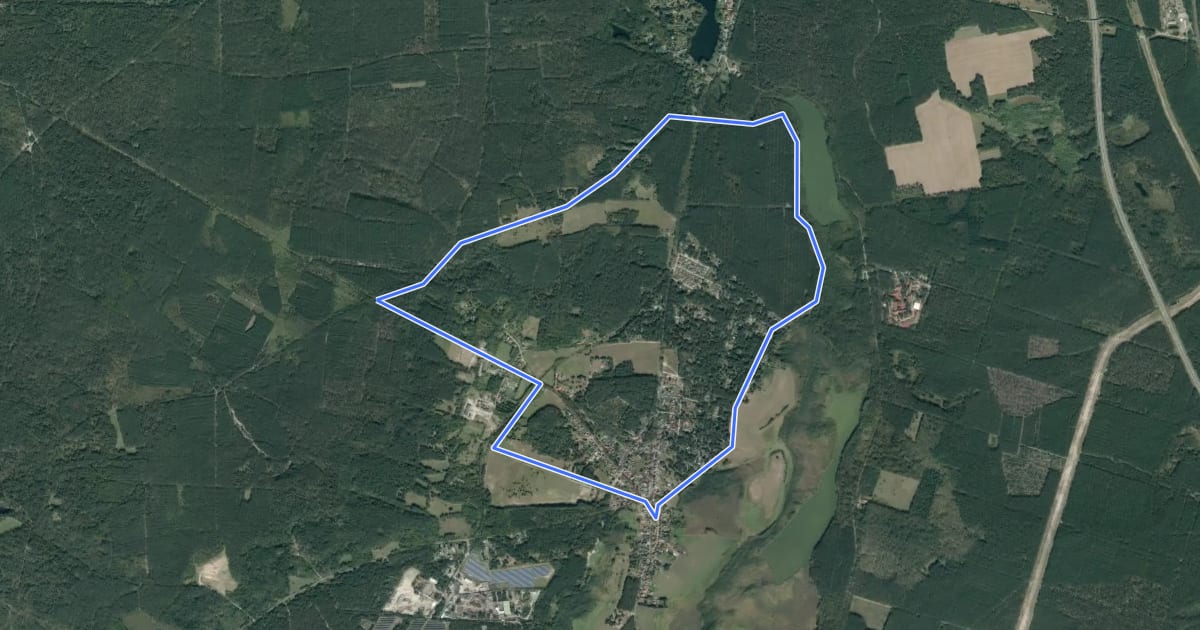 Маршрут Rundwanderweg Töpchin на спутниковом снимке