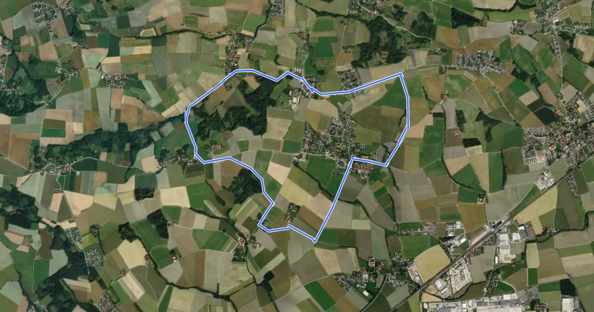 Маршрут Rundwanderweg Thening на спутниковом снимке