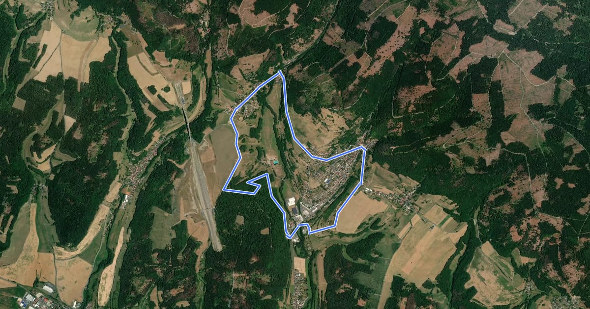 Маршрут Rundwanderweg Theuern 2 на спутниковом снимке