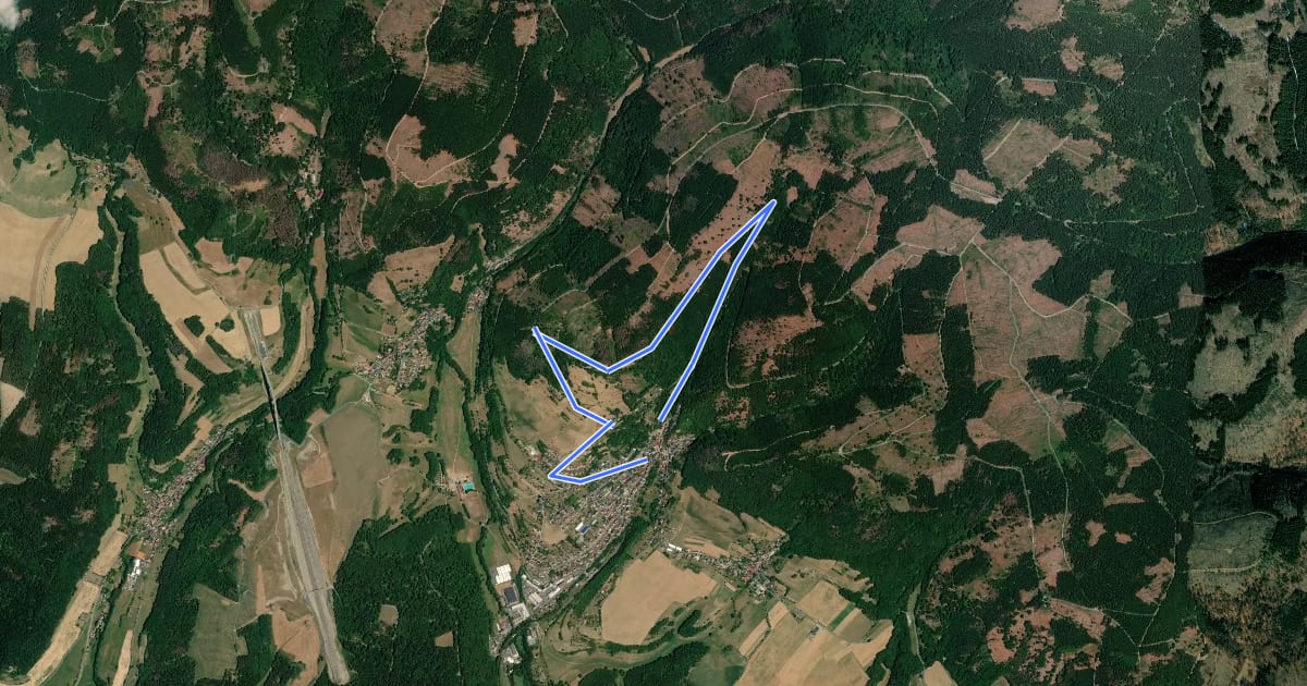 Маршрут Rundwanderweg Theuern 5 на спутниковом снимке