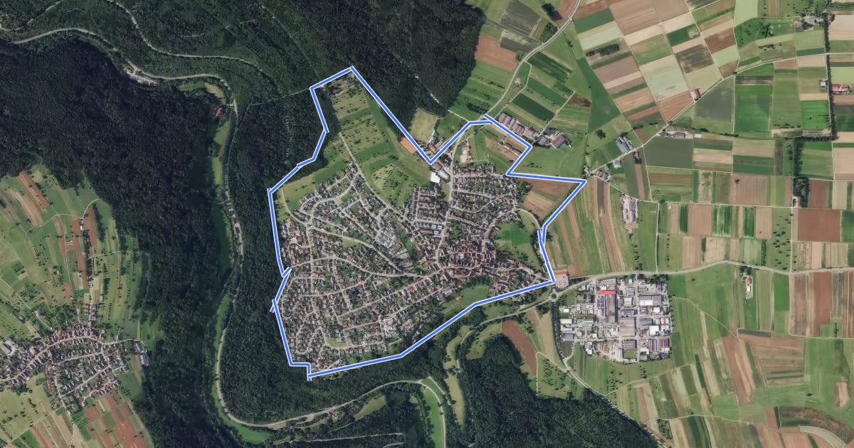 Маршрут Rundwanderweg Tiefenbronn R2000 на спутниковом снимке