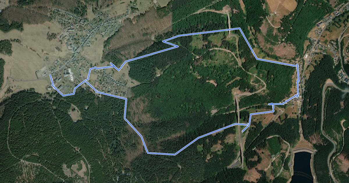 Маршрут Rundwanderweg - TOP 5 - Masserberg - "Familienspaß" - Haus der Natur Goldisthal на спутниковом снимке