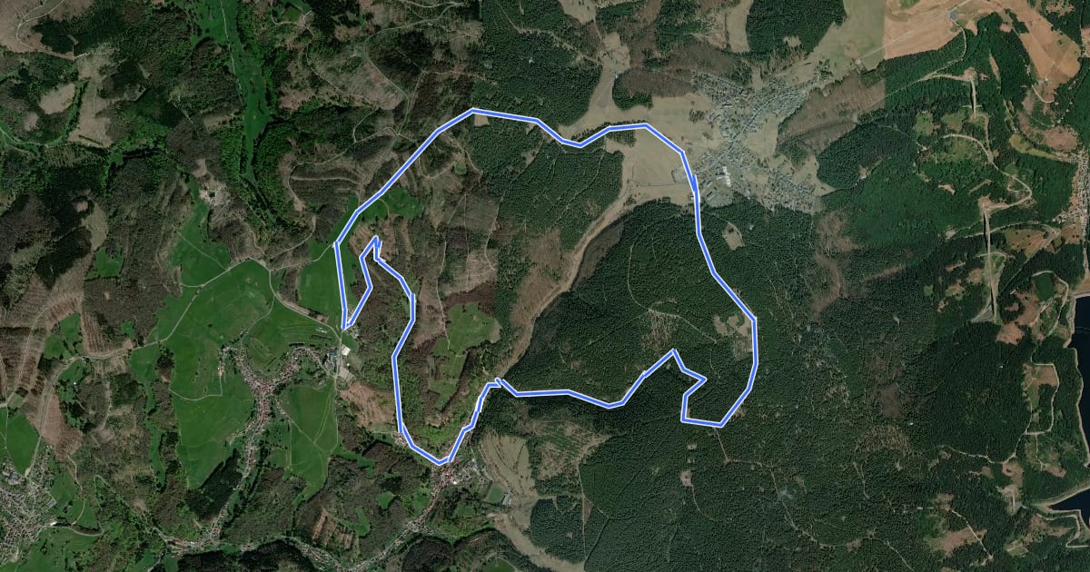 Маршрут Rundwanderweg - TOP 5 - Masserberg - Fehrenbacher Schweiz на спутниковом снимке