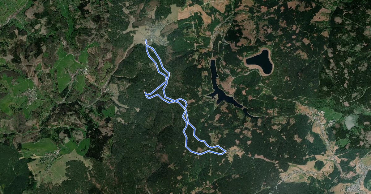 Маршрут Rundwanderweg - TOP 5 - Masserberg - "Kulturerlebnis" - Friedrichshöhe на спутниковом снимке