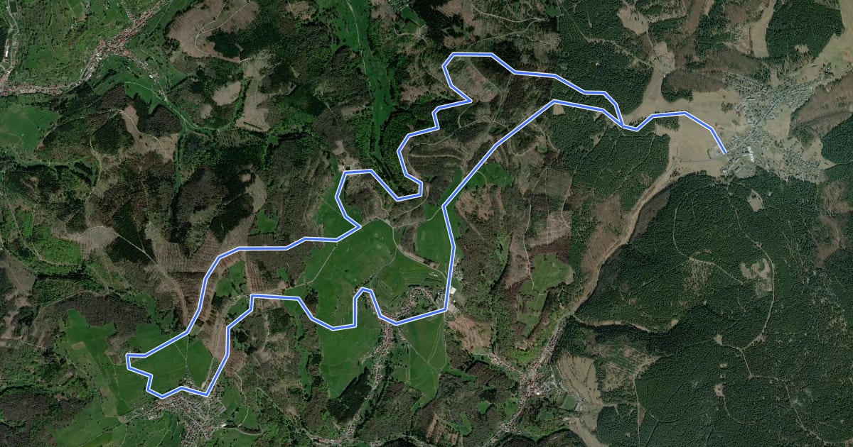 Маршрут Rundwanderweg - TOP 5 - Wanderung mit Weitblick - Masserberg на спутниковом снимке
