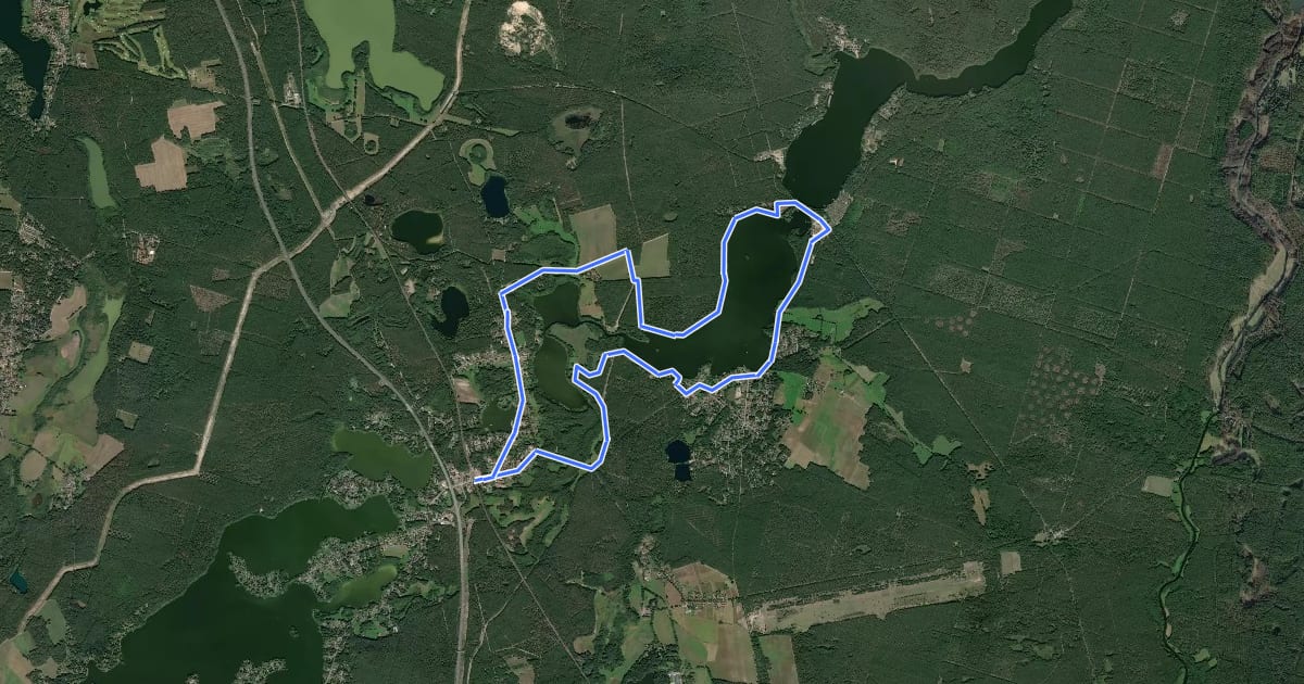 Маршрут Rundwanderweg um den Klein Köriser See на спутниковом снимке
