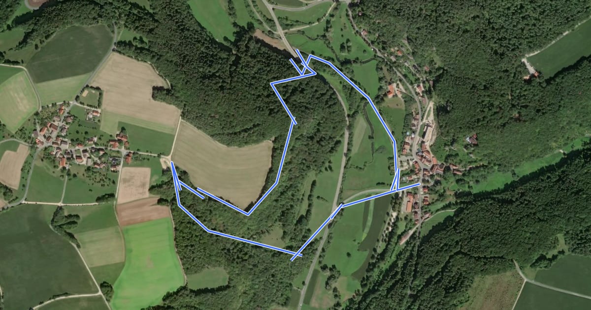 Маршрут Rundwanderweg Veilbronn - Totenstein на спутниковом снимке