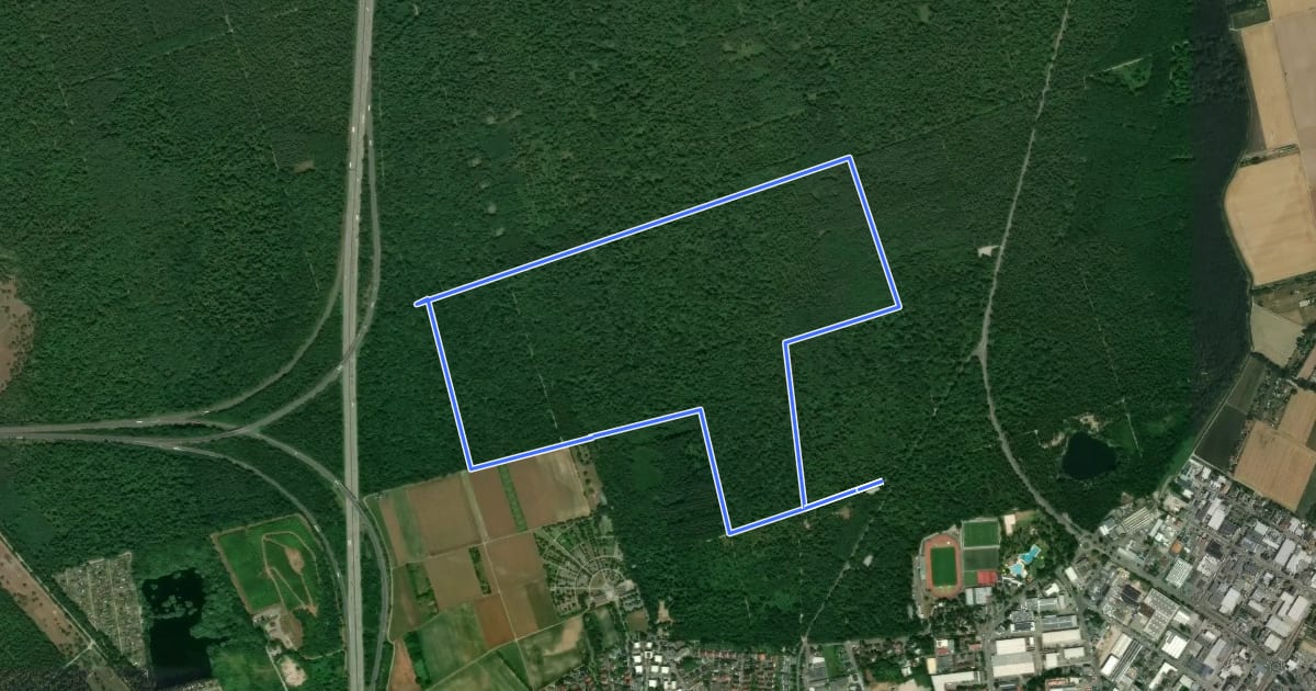 Маршрут Rundwanderweg Viernheim Hirschschneise 2: Eichen-Weg на спутниковом снимке
