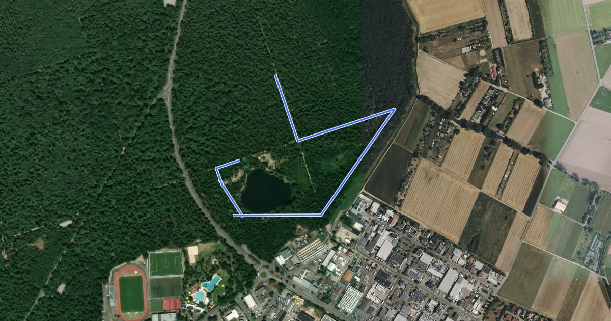 Маршрут Rundwanderweg Viernheim Waldsee 1: Waldsee-Weg на спутниковом снимке