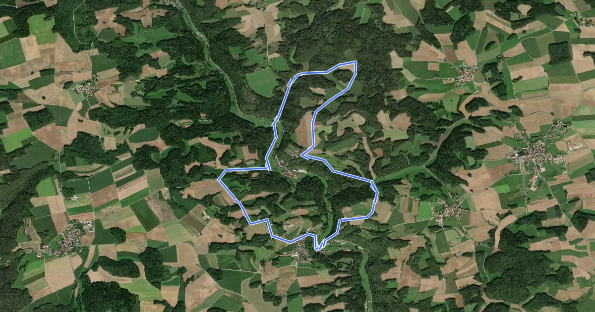 Маршрут Rundwanderweg Wüstenstein - Draisendorf на спутниковом снимке