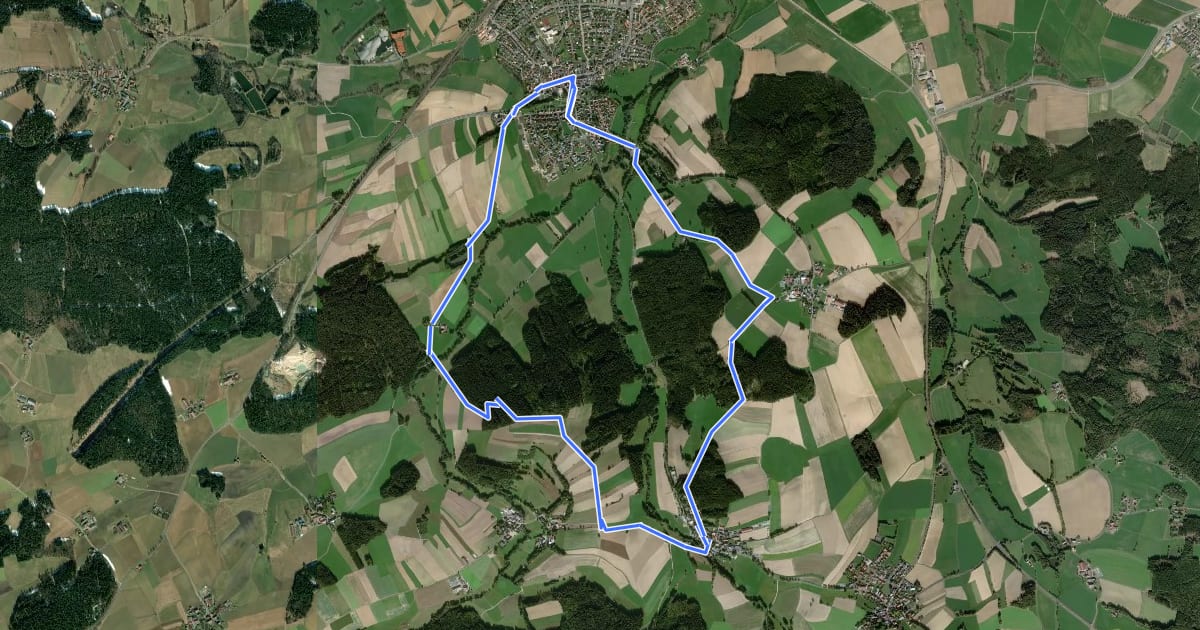Маршрут Rundwanderweg Waldershof Nr.3 "Durchs ländliche Idyll" на спутниковом снимке
