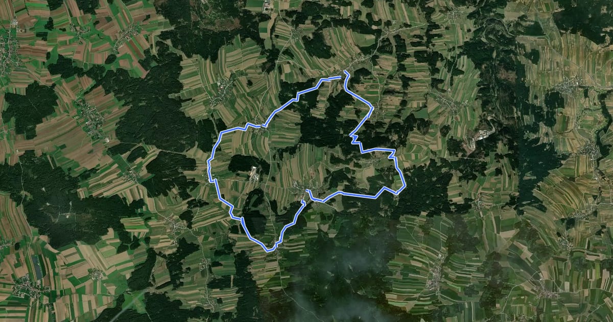Маршрут Rundwanderweg Waldhausen 70 на спутниковом снимке