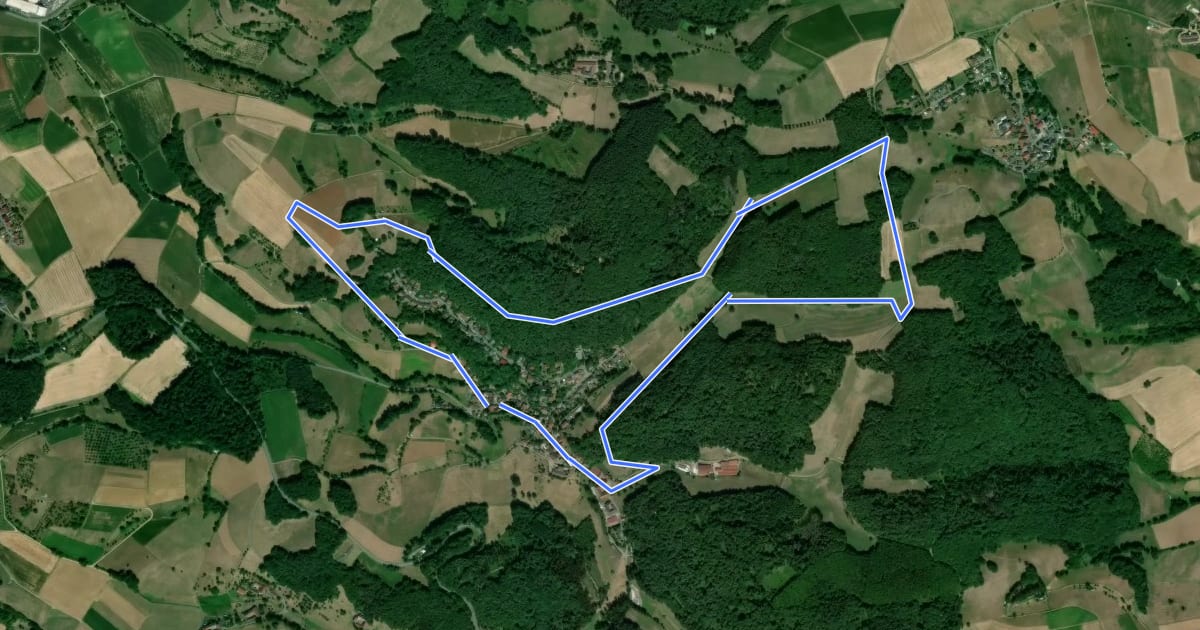 Маршрут Rundwanderweg Wallbach 1: Buchböhl-Weg на спутниковом снимке