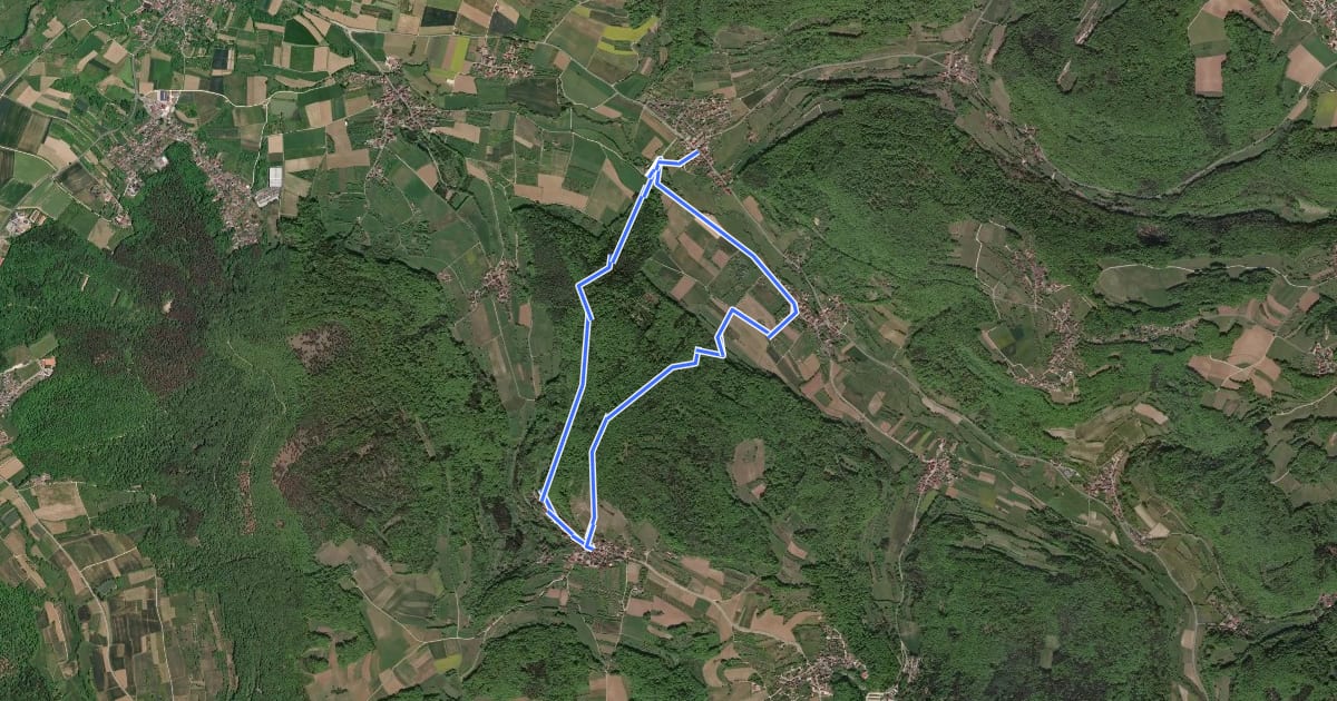 Маршрут Rundwanderweg Wannbach-Hetzelsdorf на спутниковом снимке