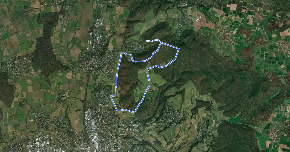 Маршрут Rundwanderweg Weende – Tour blaues Quadrat на спутниковом снимке
