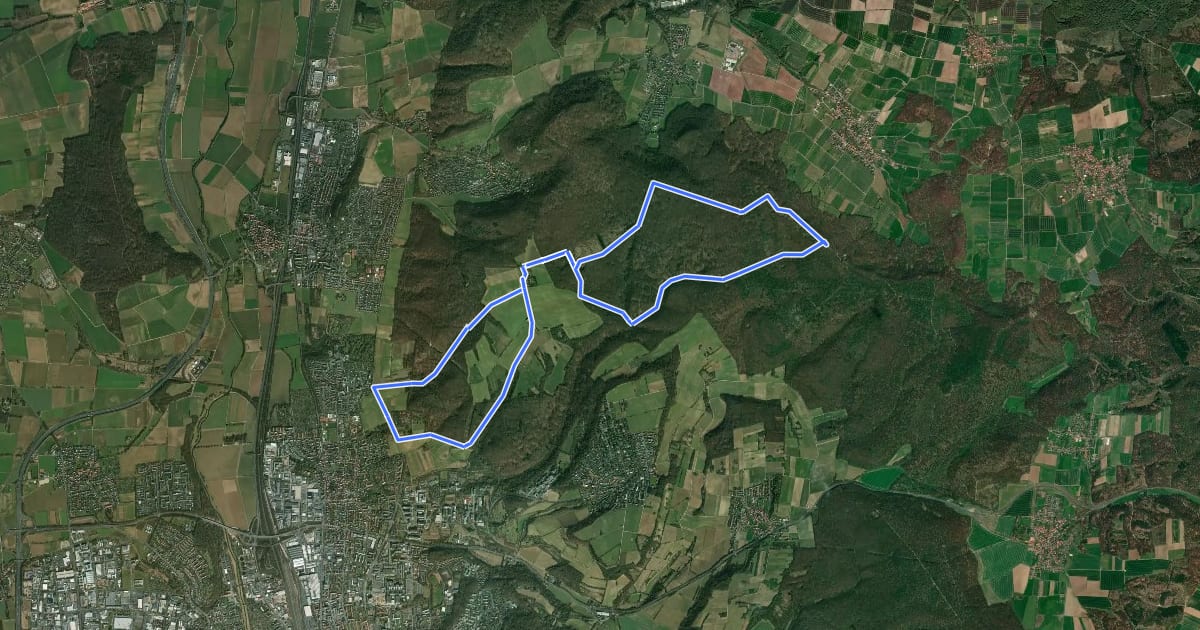 Маршрут Rundwanderweg Weende – Tour rotes Quadrat на спутниковом снимке