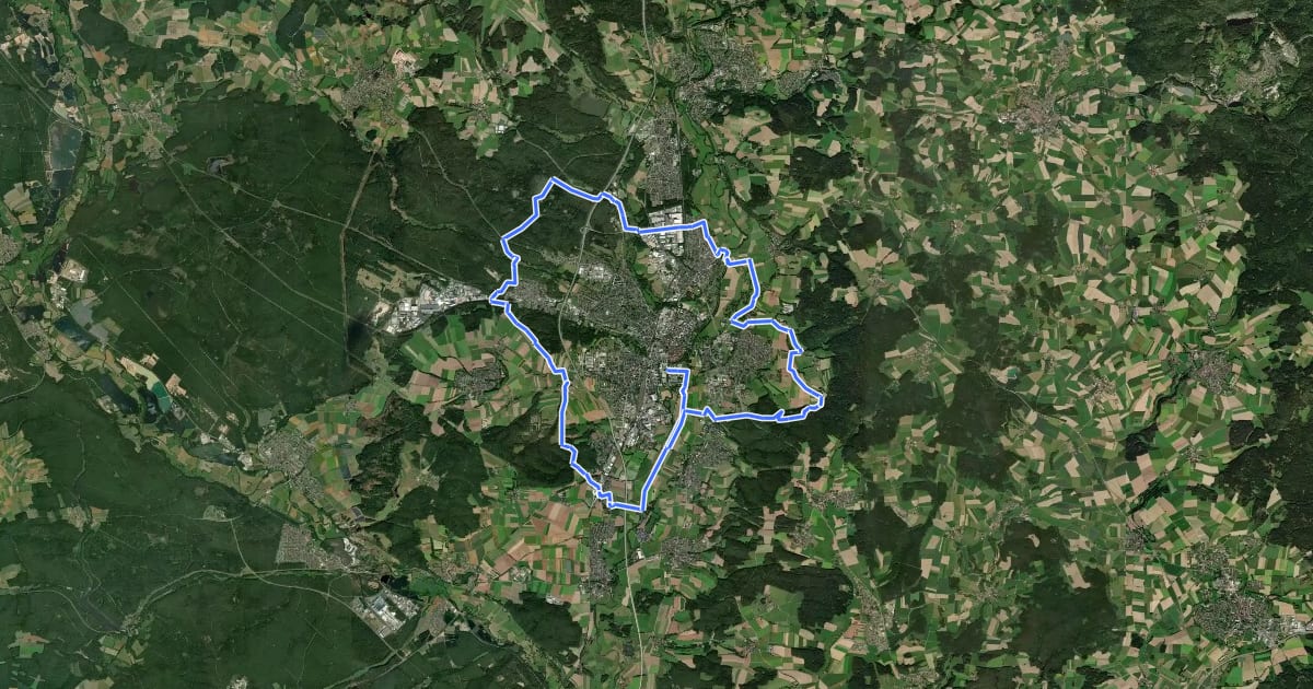 Маршрут Rundwanderweg Weiden на спутниковом снимке