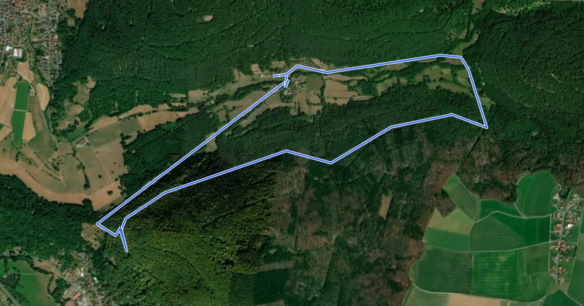 Маршрут Rundwanderweg Weilbach Reuental 2: на спутниковом снимке