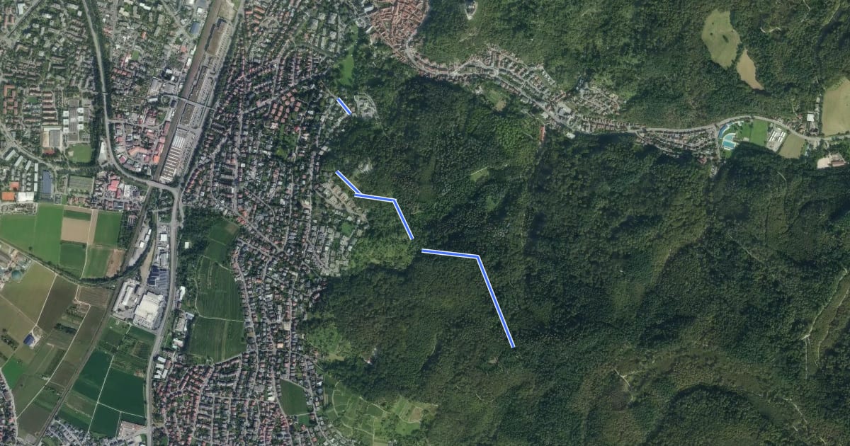Маршрут Rundwanderweg Weinheim 3 на спутниковом снимке