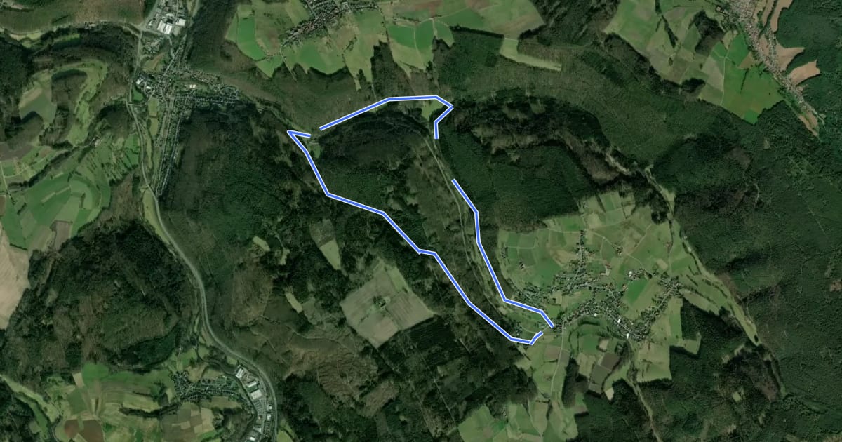Маршрут Rundwanderweg Weiten-Gesäß 3 - Heuselsmühle-Weg на спутниковом снимке