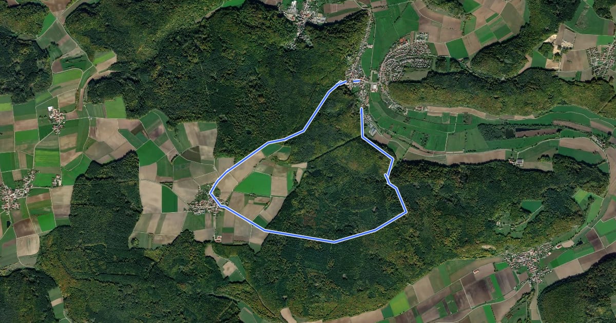 Маршрут Rundwanderweg Wellheim 1 на спутниковом снимке