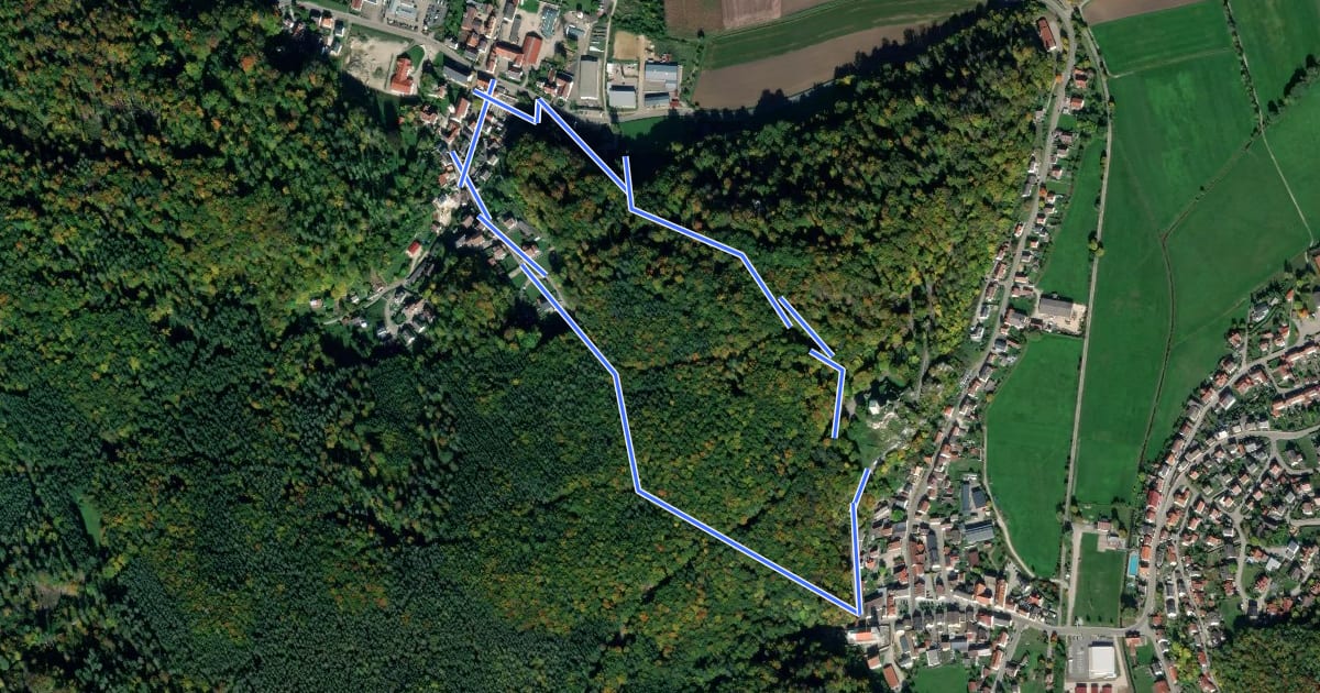 Маршрут Rundwanderweg Wellheim 2 на спутниковом снимке