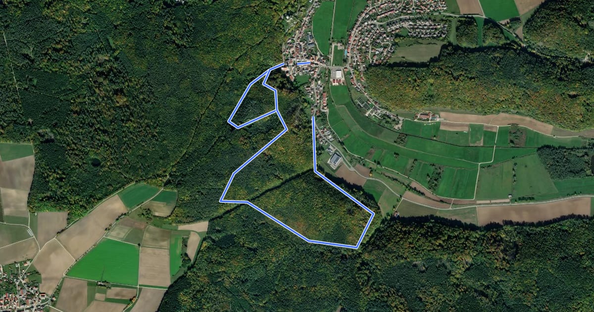 Маршрут Rundwanderweg Wellheim 5 на спутниковом снимке