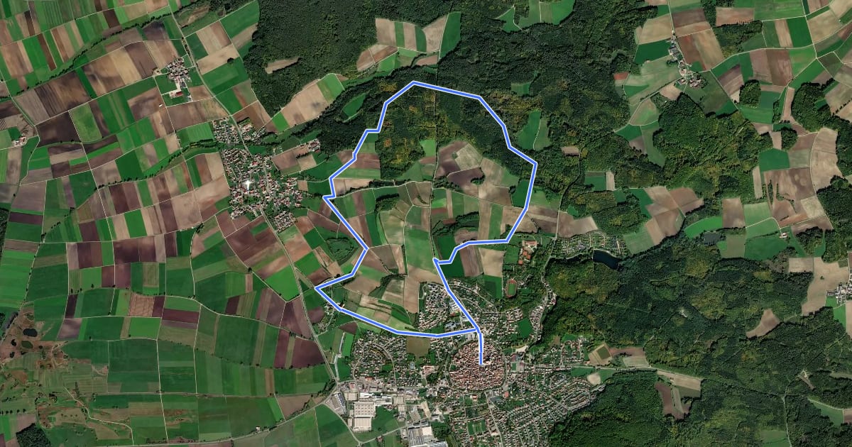 Маршрут Rundwanderweg Wemding 2 на спутниковом снимке