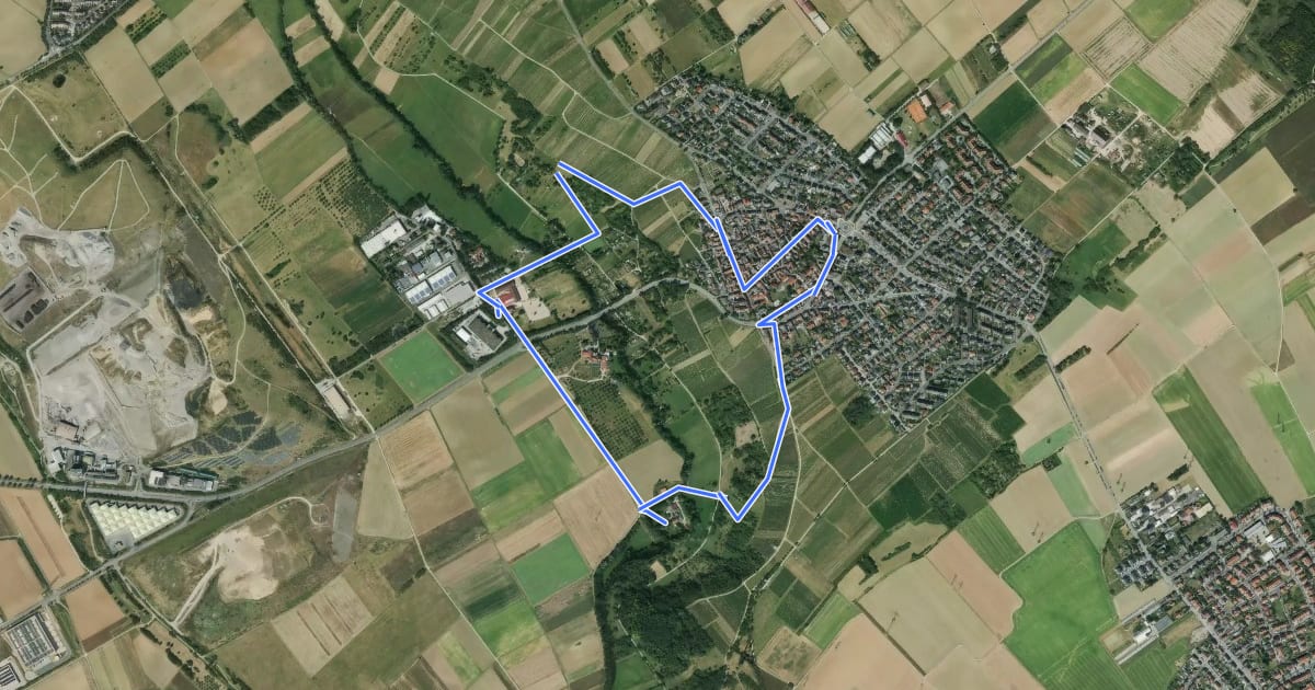 Маршрут Rundwanderweg Wicker на спутниковом снимке
