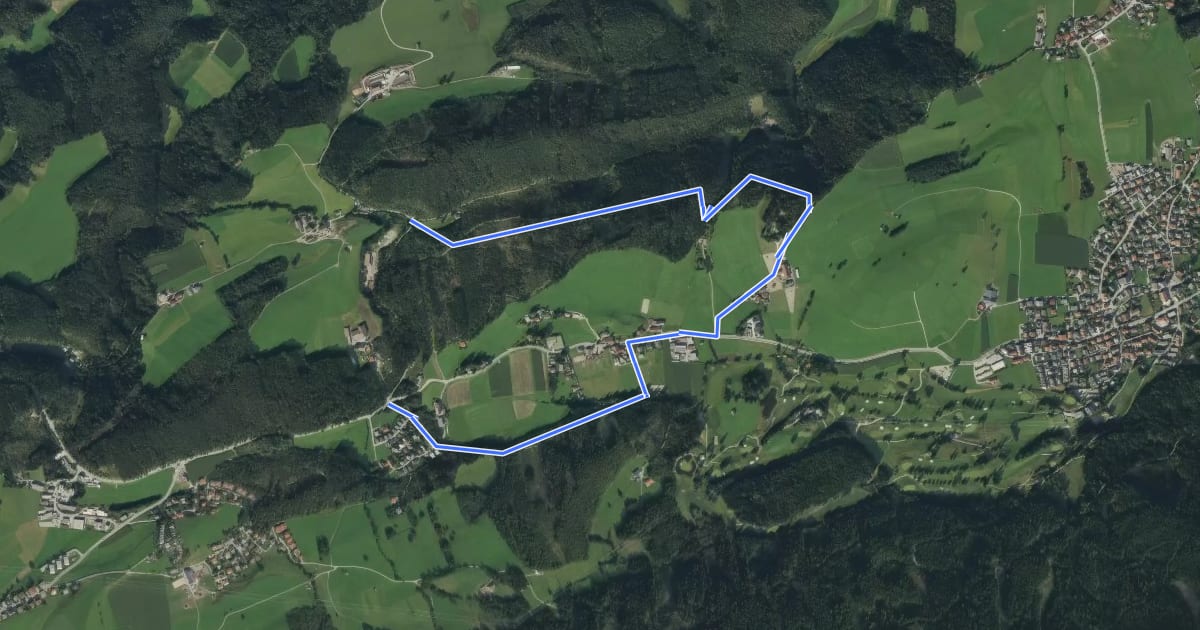 Маршрут Rundwanderweg Wiesenhöfe на спутниковом снимке