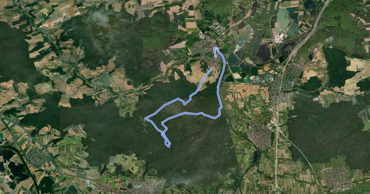Маршрут Rundwanderweg Wildschwein Baunach на спутниковом снимке