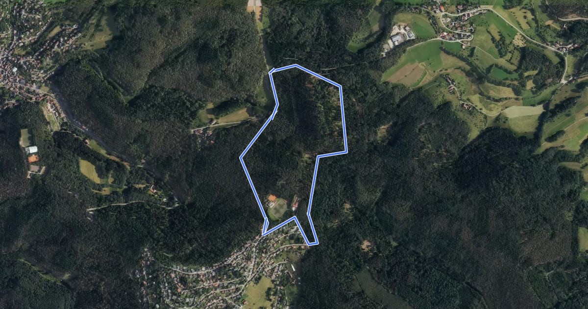 Маршрут Rundwanderweg Wilhelmsfeld 1: Röschberg-Weg на спутниковом снимке