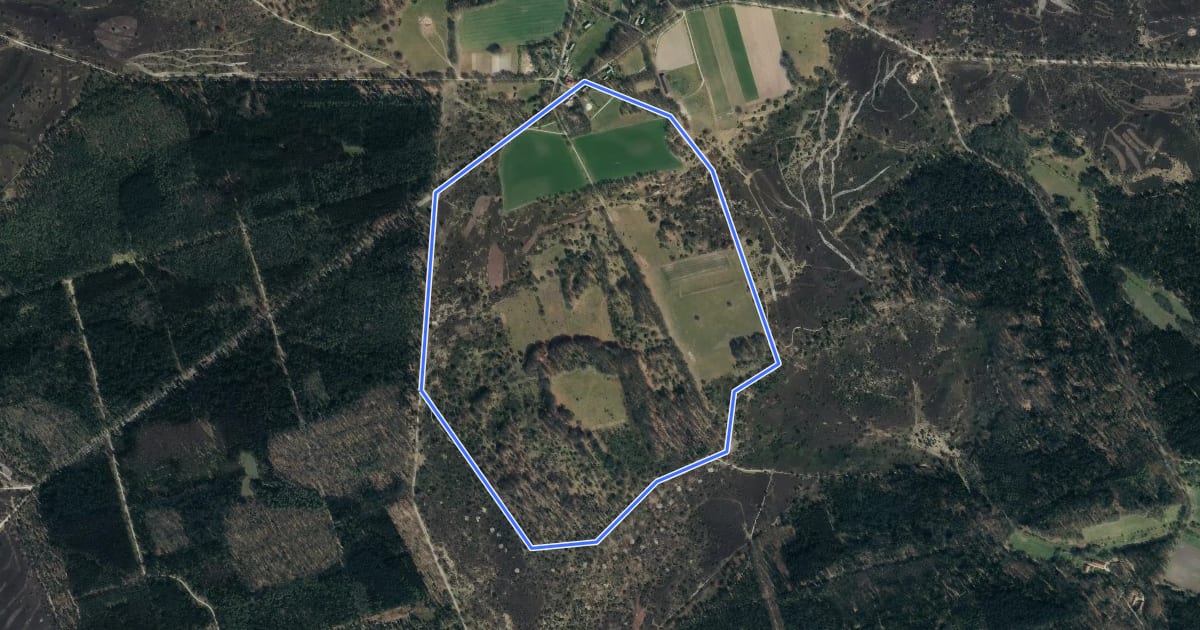 Маршрут Rundwanderweg Wilsede W2 на спутниковом снимке