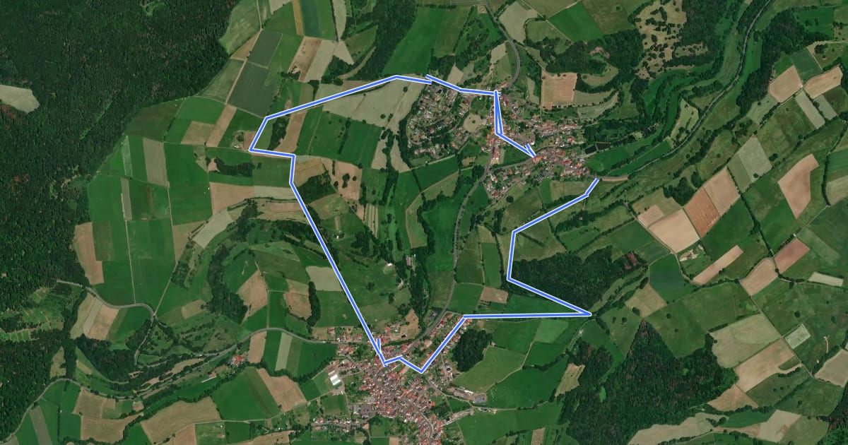 Маршрут Rundwanderweg Wingershausen W1 на спутниковом снимке