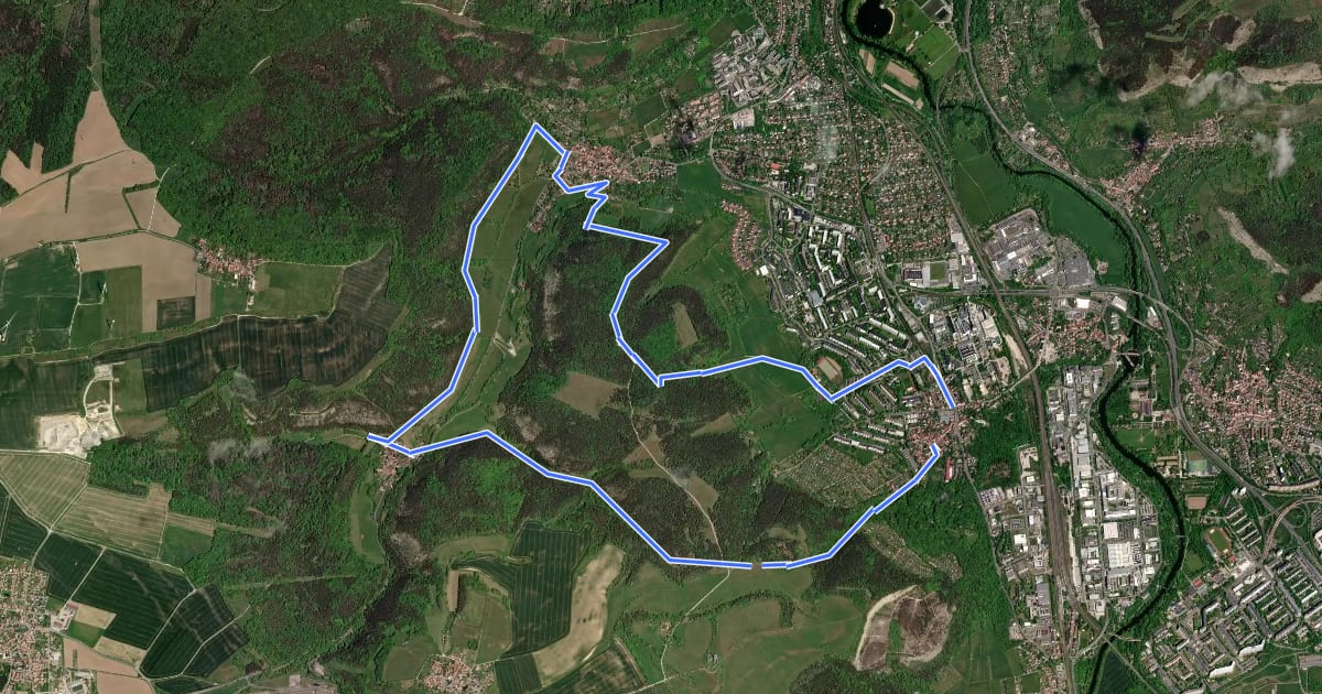 Маршрут Rundwanderweg Winzerla-Nennsdorf-Ammerbach-Winzerla на спутниковом снимке