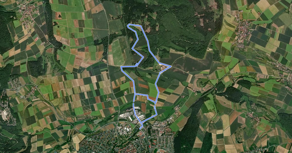 Маршрут Rundwanderweg Wolfhagen Erpetalweg W1 на спутниковом снимке