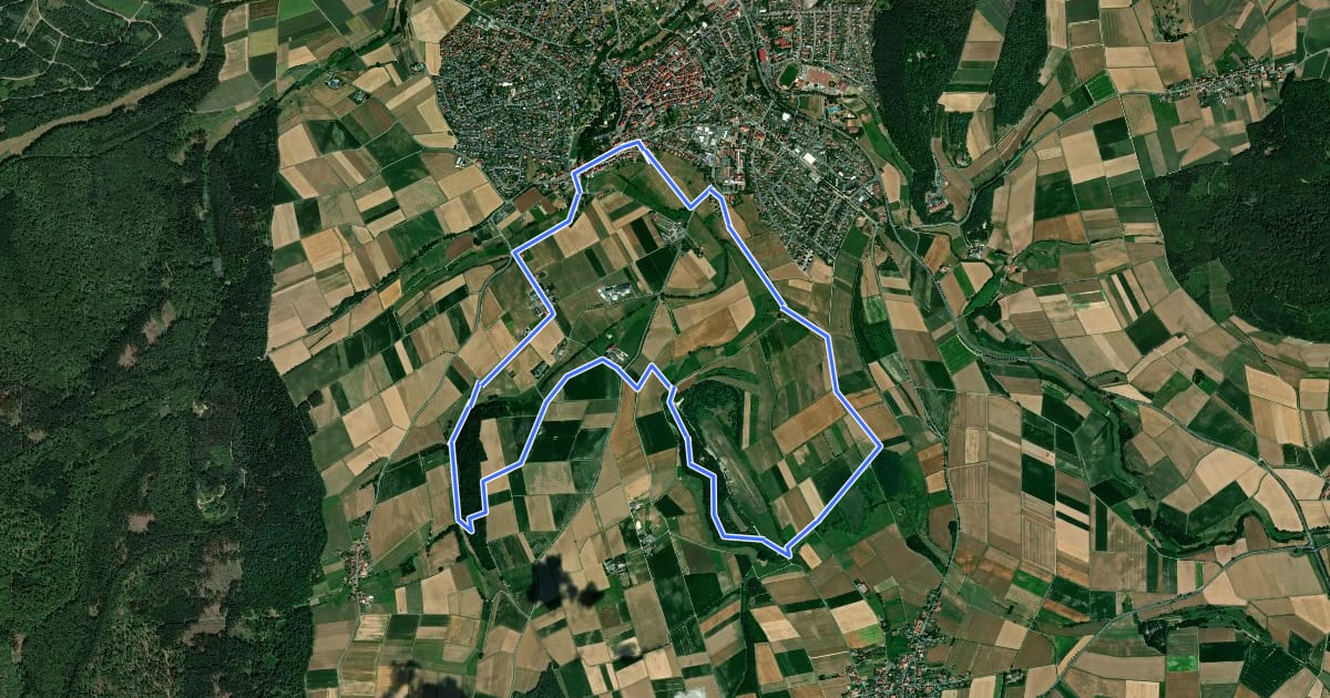 Маршрут Rundwanderweg Wolfhagen Granerbergweg W3 на спутниковом снимке
