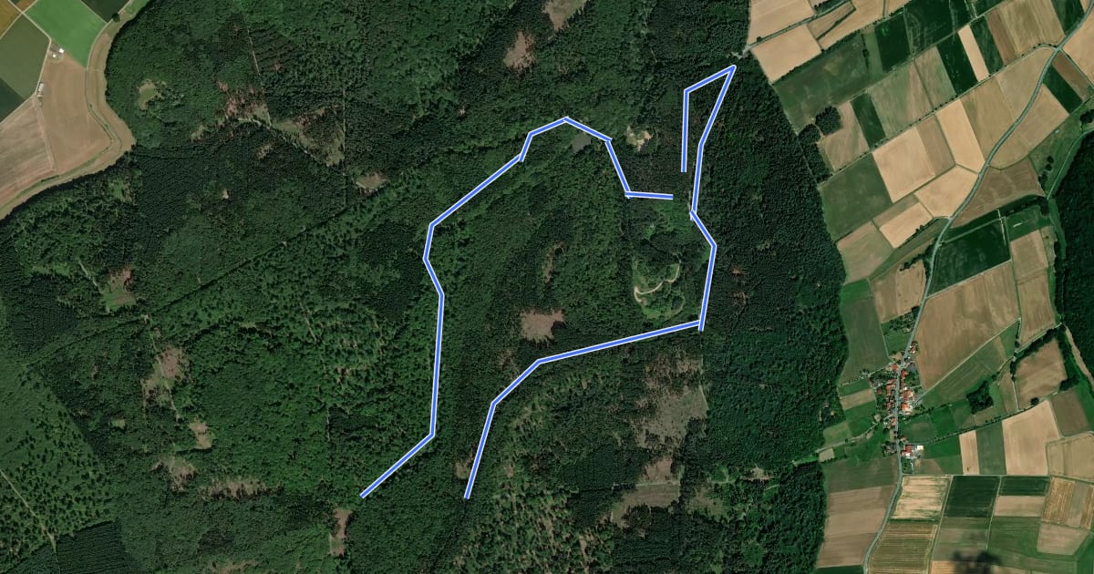 Маршрут Rundwanderweg Wolfhager Stadtwald 4 на спутниковом снимке