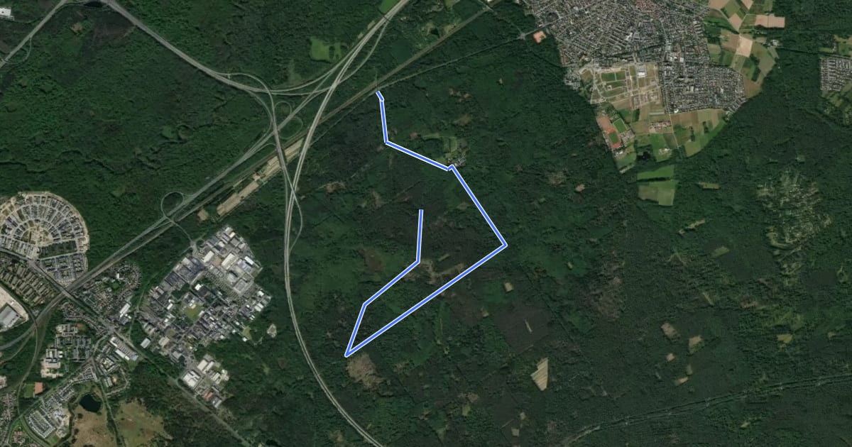 Маршрут Rundwanderweg zu alten Bäumen на спутниковом снимке