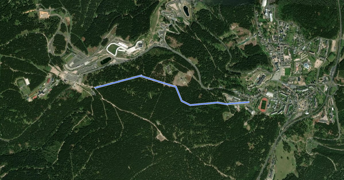 Маршрут Rundwanderweg Zur Hohen Möst на спутниковом снимке