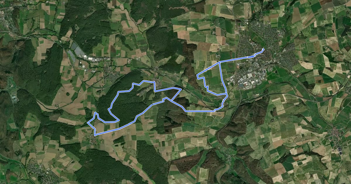 Маршрут Rundwanderwege Brakeler Bergland 3 на спутниковом снимке