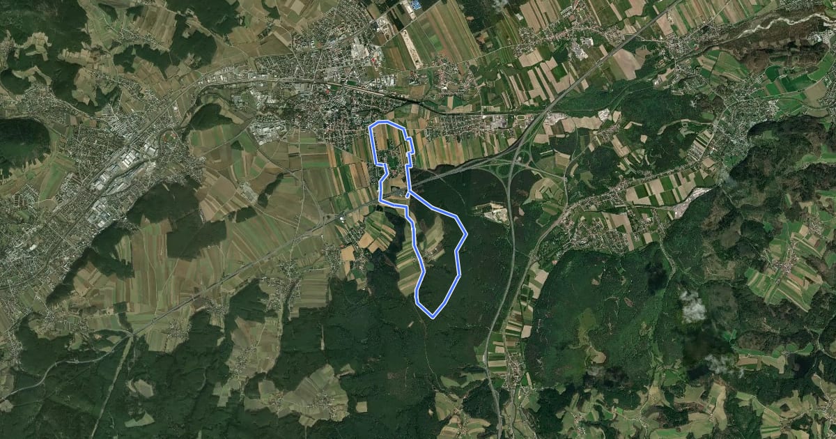 Маршрут Rundwanderwege Natschbach - Loipersbach - Lindgrub NL1 на спутниковом снимке