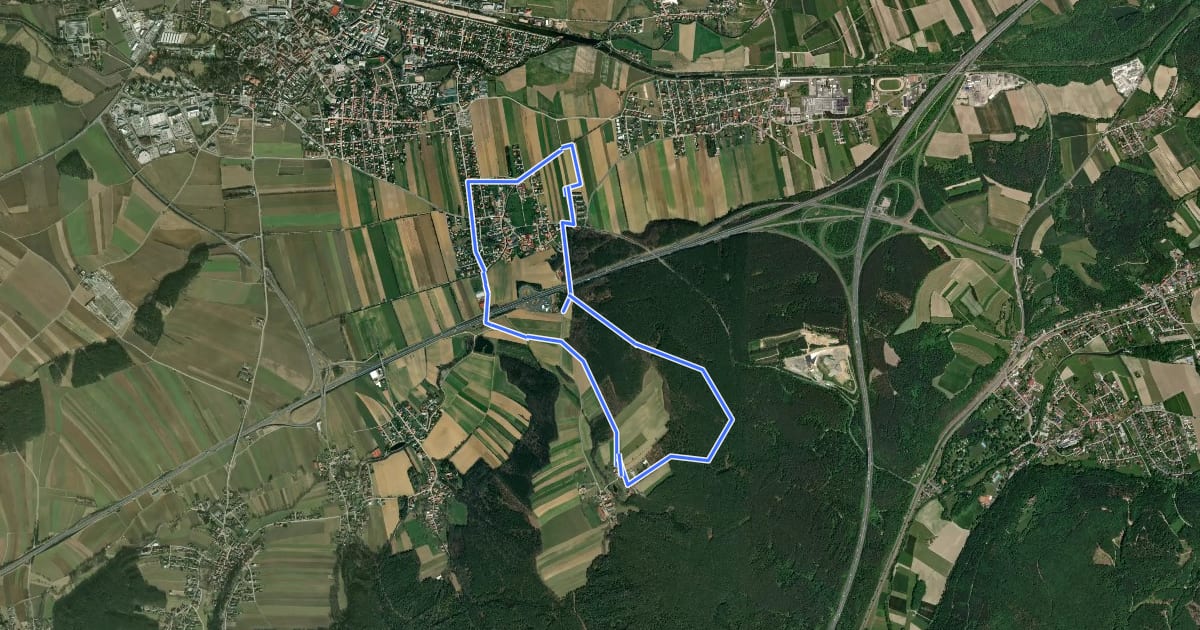 Маршрут Rundwanderwege Natschbach - Loipersbach - Lindgrub NL2 на спутниковом снимке
